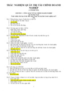 TRẮC NGHIỆM QUẢN TRỊ TÀI CHÍNH DOANH NGHIỆP CÓ ĐÁP ÁN