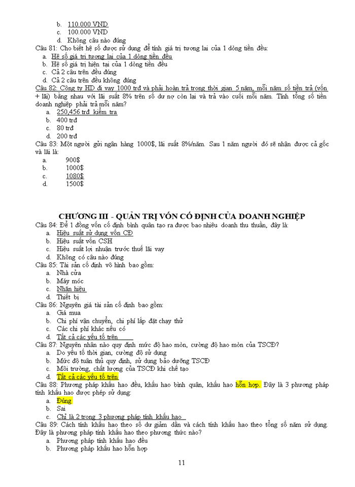 image for page TRẮC NGHIỆM QUẢN TRỊ TÀI CHÍNH DOANH NGHIỆP CÓ ĐÁP ÁN