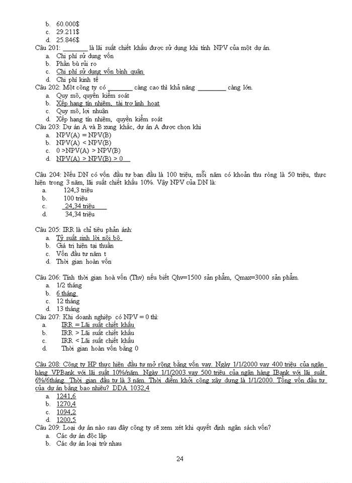 image for page TRẮC NGHIỆM QUẢN TRỊ TÀI CHÍNH DOANH NGHIỆP CÓ ĐÁP ÁN