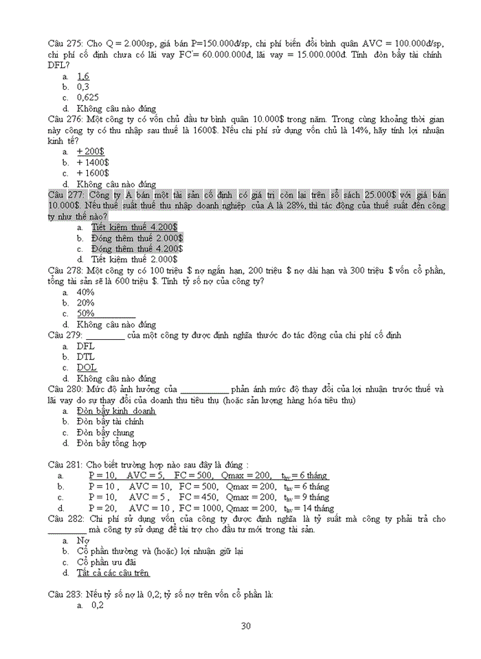 image for page TRẮC NGHIỆM QUẢN TRỊ TÀI CHÍNH DOANH NGHIỆP CÓ ĐÁP ÁN