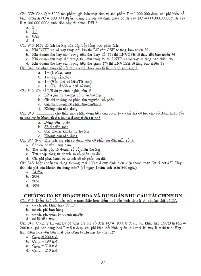image for page TRẮC NGHIỆM QUẢN TRỊ TÀI CHÍNH DOANH NGHIỆP CÓ ĐÁP ÁN
