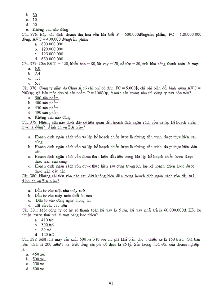 image for page TRẮC NGHIỆM QUẢN TRỊ TÀI CHÍNH DOANH NGHIỆP CÓ ĐÁP ÁN