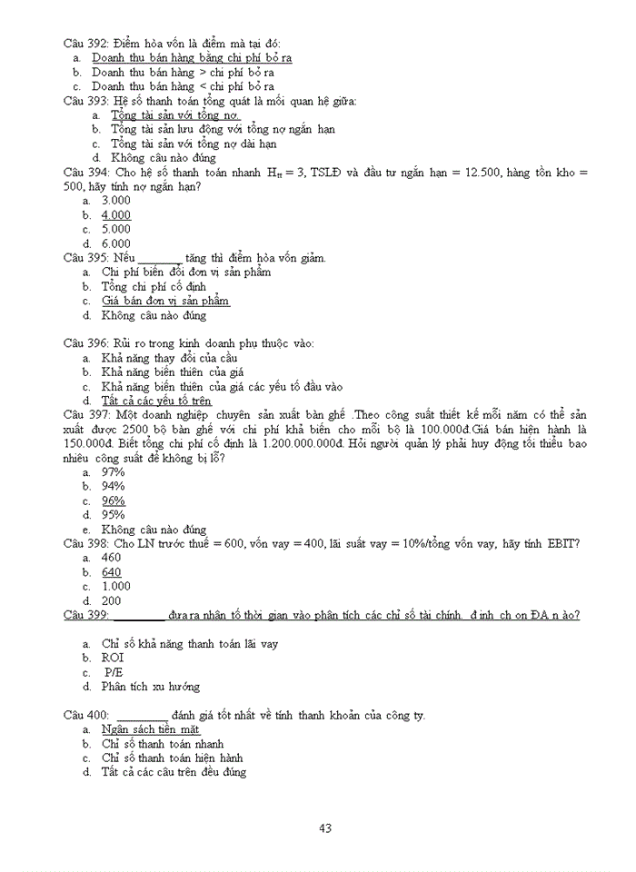 image for page TRẮC NGHIỆM QUẢN TRỊ TÀI CHÍNH DOANH NGHIỆP CÓ ĐÁP ÁN