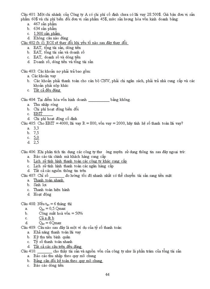 image for page TRẮC NGHIỆM QUẢN TRỊ TÀI CHÍNH DOANH NGHIỆP CÓ ĐÁP ÁN