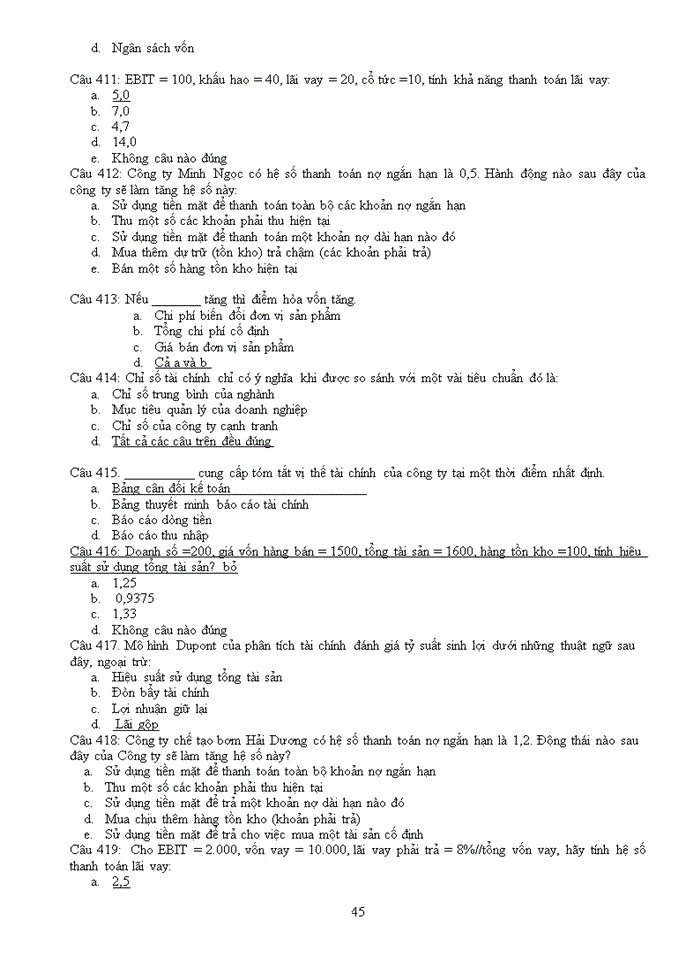 image for page TRẮC NGHIỆM QUẢN TRỊ TÀI CHÍNH DOANH NGHIỆP CÓ ĐÁP ÁN