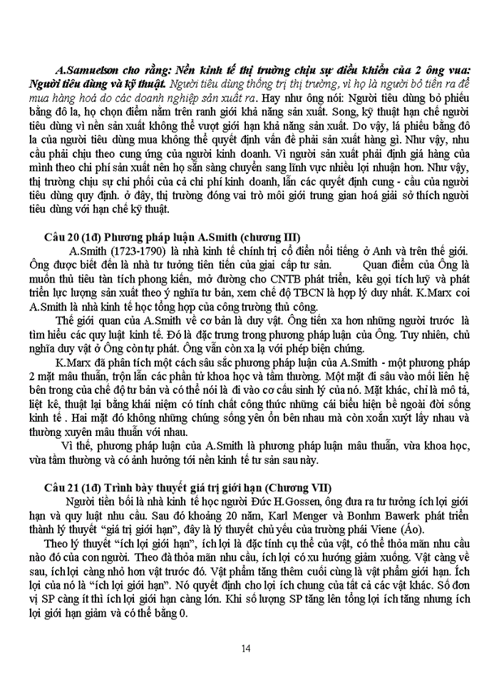 image for page CÂU HỎI ÔN THI MÔN LỊCH SỬ HỌC THUYẾT KINH TẾ