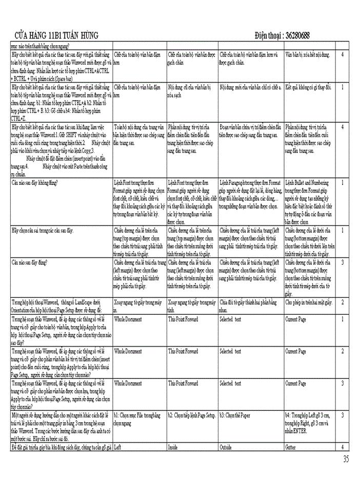 image for page TRẮC NGHIỆM TIN HỌC DẠI CƯƠNG