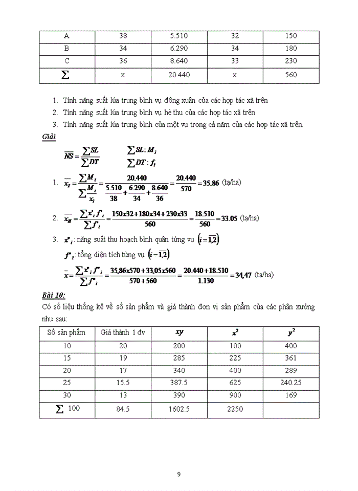 image for page Bài tập có giải nguyên lý thống kê