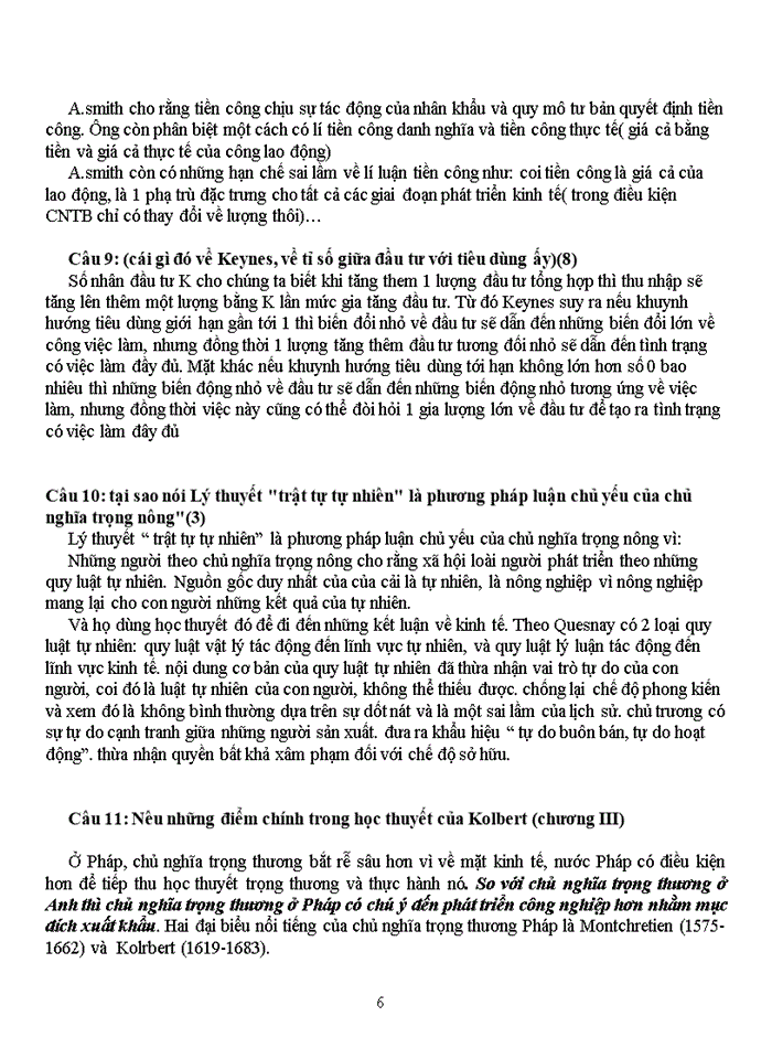 image for page CÂU HỎI ÔN THI MÔN LỊCH SỬ HỌC THUYẾT KINH TẾ