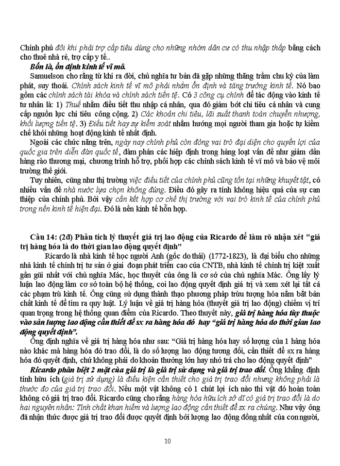 image for page CÂU HỎI ÔN THI MÔN LỊCH SỬ HỌC THUYẾT KINH TẾ