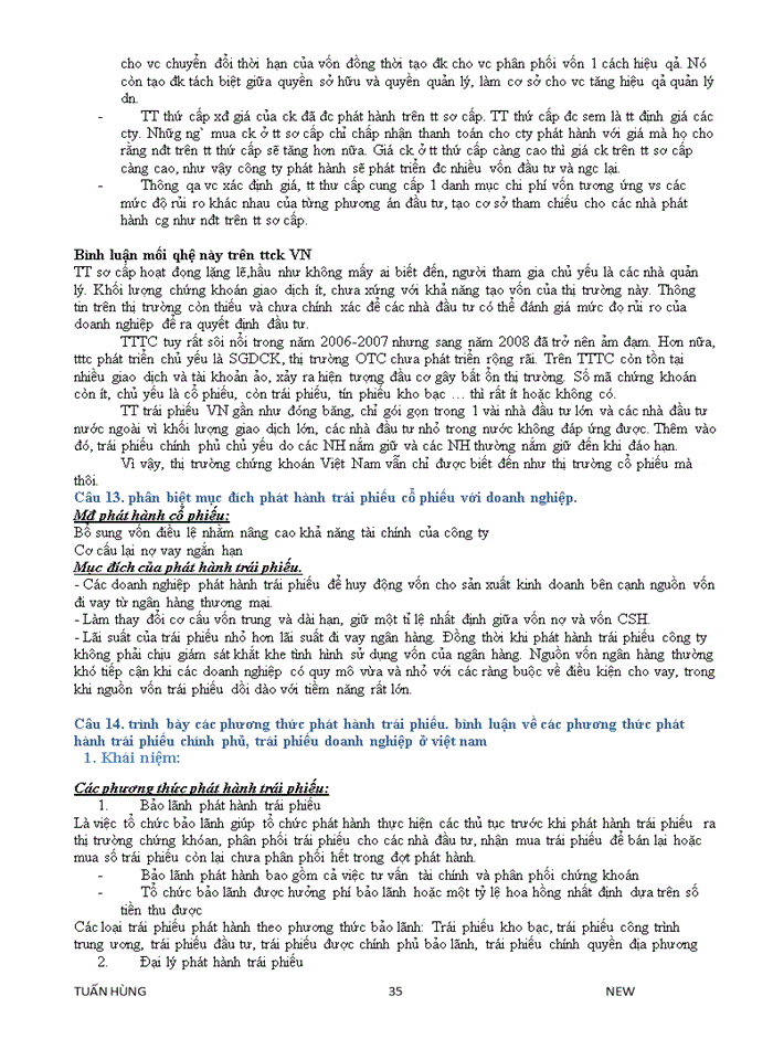 image for page 41 CÂU HỎI LÝ THUYẾT VÀ BÌNH LUẬN VỀ THỊ TRƯỜNG CHỨNG KHOÁN