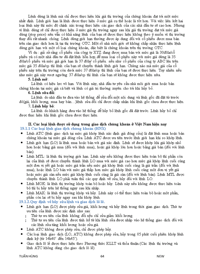 image for page 41 CÂU HỎI LÝ THUYẾT VÀ BÌNH LUẬN VỀ THỊ TRƯỜNG CHỨNG KHOÁN