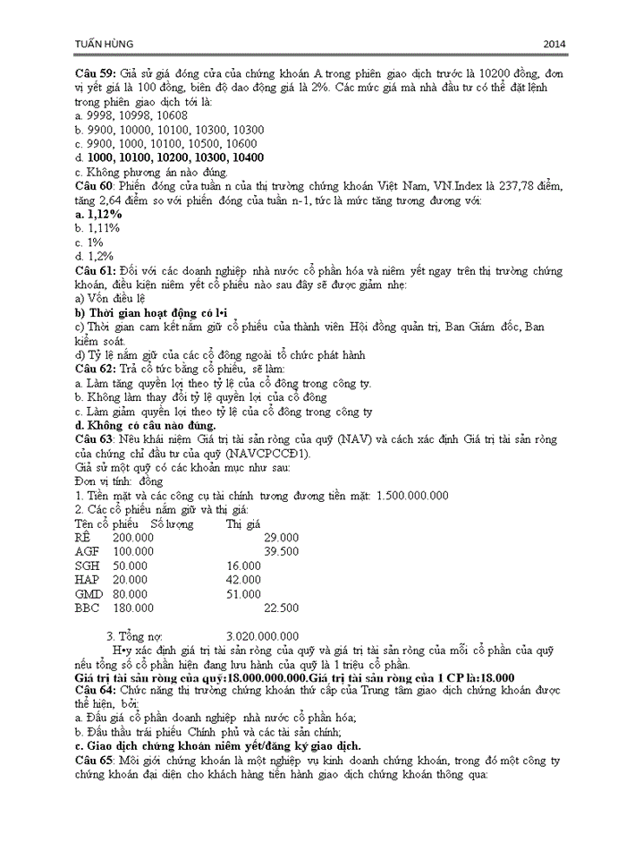 image for page 500 CÂU HỎI TRẮC NGHIỆM CƠ BẢN VỀ CHỨNG KHOÁN VÀ THỊ TRƯỜNG CHỨNG KHOÁN