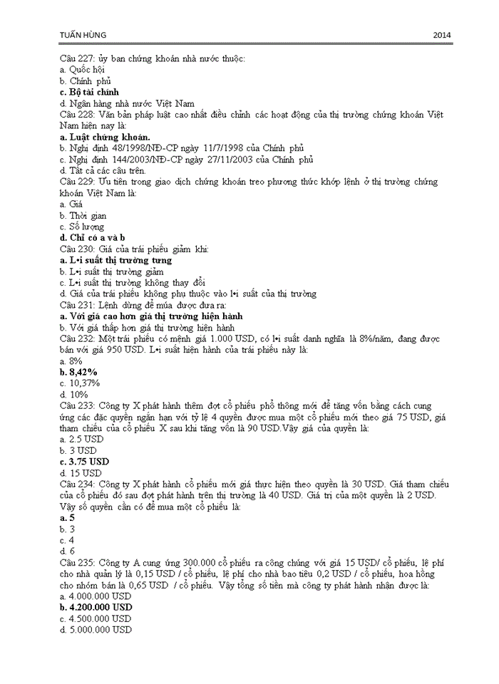 image for page 500 CÂU HỎI TRẮC NGHIỆM CƠ BẢN VỀ CHỨNG KHOÁN VÀ THỊ TRƯỜNG CHỨNG KHOÁN