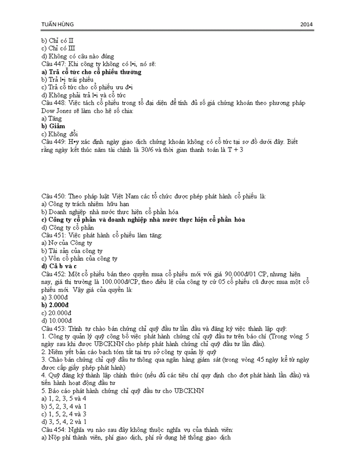 image for page 500 CÂU HỎI TRẮC NGHIỆM CƠ BẢN VỀ CHỨNG KHOÁN VÀ THỊ TRƯỜNG CHỨNG KHOÁN