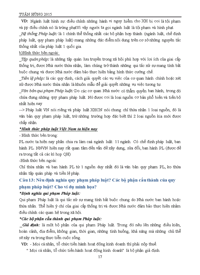 image for page CÂU HỎI LÝ THUYẾT MÔN PHÁP LUẬT ĐẠI CƯƠNG