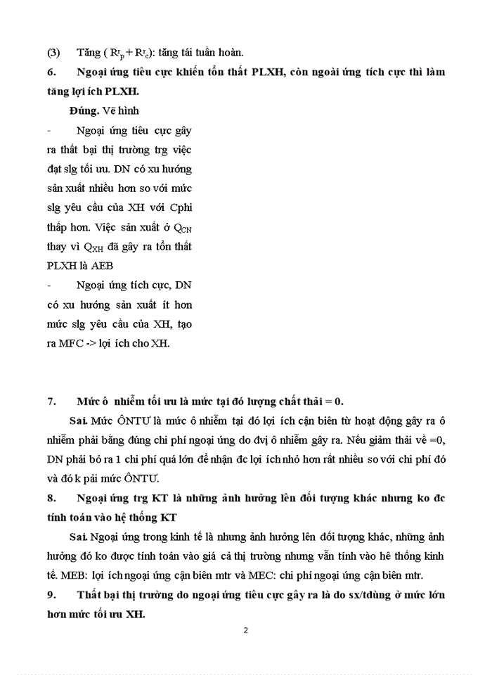 image for page TRẮC NGHIỆM ĐÚNG SAI KINH TẾ MÔI TRƯỜNG