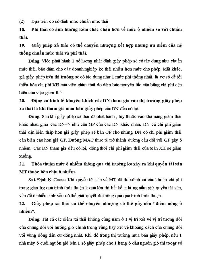 image for page TRẮC NGHIỆM ĐÚNG SAI KINH TẾ MÔI TRƯỜNG