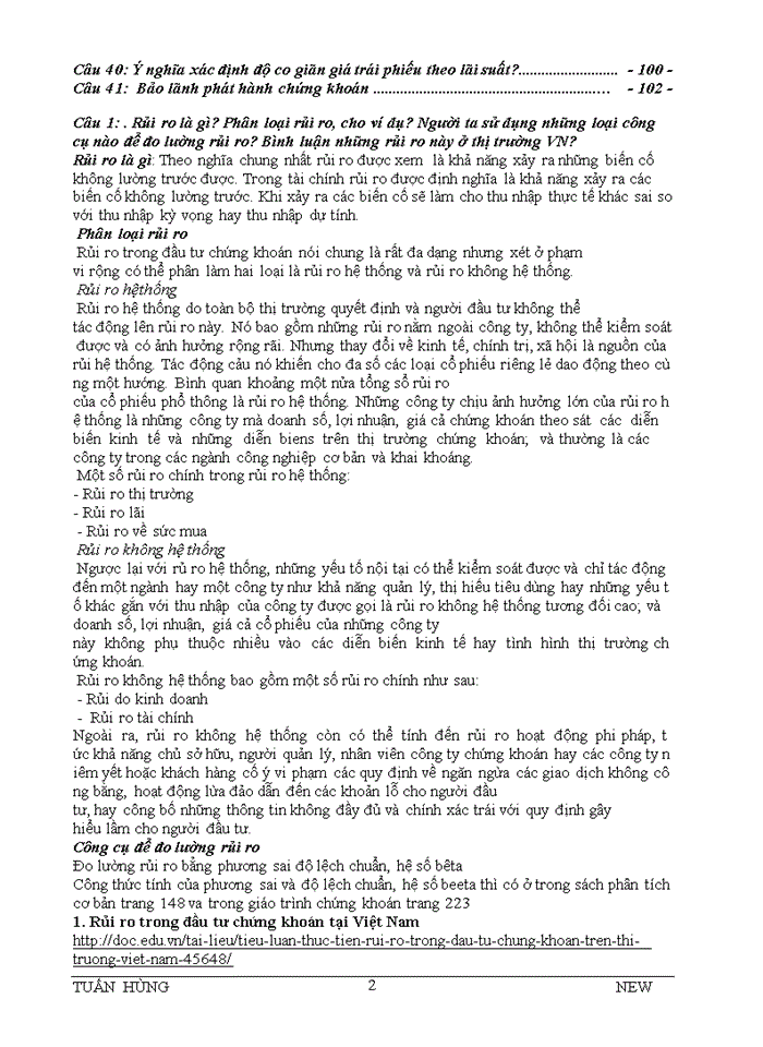 image for page 41 CÂU HỎI LÝ THUYẾT VÀ BÌNH LUẬN VỀ THỊ TRƯỜNG CHỨNG KHOÁN