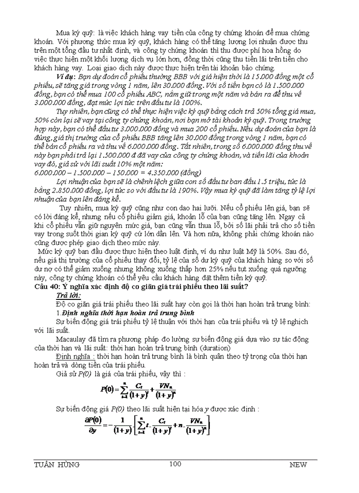 image for page 41 CÂU HỎI LÝ THUYẾT VÀ BÌNH LUẬN VỀ THỊ TRƯỜNG CHỨNG KHOÁN