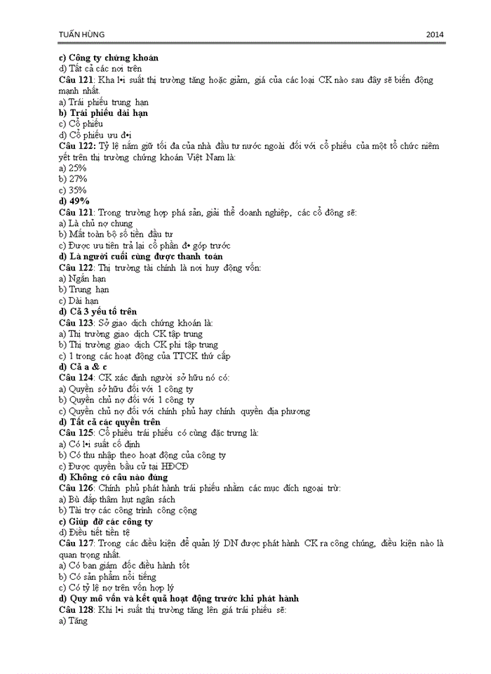 image for page 500 CÂU HỎI TRẮC NGHIỆM CƠ BẢN VỀ CHỨNG KHOÁN VÀ THỊ TRƯỜNG CHỨNG KHOÁN