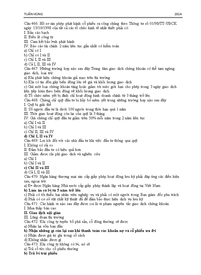 image for page 500 CÂU HỎI TRẮC NGHIỆM CƠ BẢN VỀ CHỨNG KHOÁN VÀ THỊ TRƯỜNG CHỨNG KHOÁN