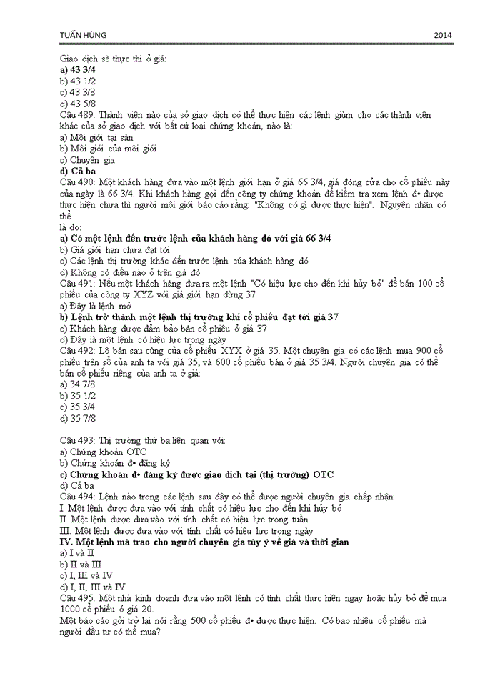 image for page 500 CÂU HỎI TRẮC NGHIỆM CƠ BẢN VỀ CHỨNG KHOÁN VÀ THỊ TRƯỜNG CHỨNG KHOÁN