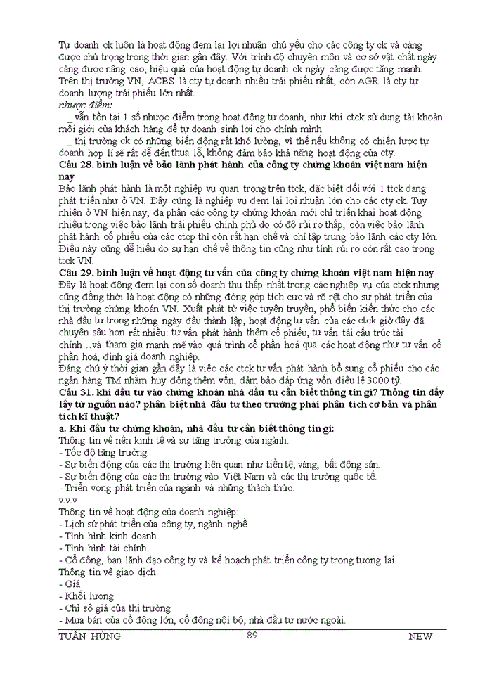 image for page 41 CÂU HỎI LÝ THUYẾT VÀ BÌNH LUẬN VỀ THỊ TRƯỜNG CHỨNG KHOÁN