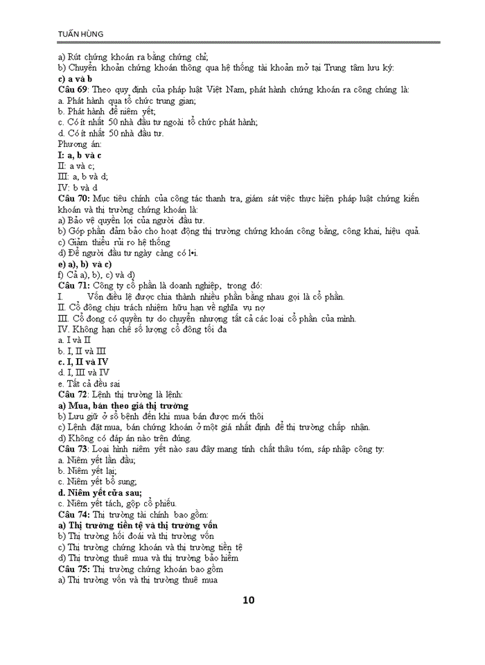 image for page 500 CÂU HỎI TRẮC NGHIỆM CƠ BẢN VỀ CHỨNG KHOÁN VÀ THỊ TRƯỜNG CHỨNG KHOÁN