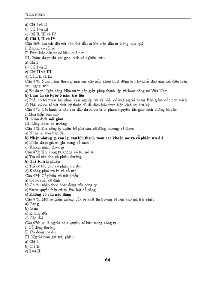 image for page 500 CÂU HỎI TRẮC NGHIỆM CƠ BẢN VỀ CHỨNG KHOÁN VÀ THỊ TRƯỜNG CHỨNG KHOÁN