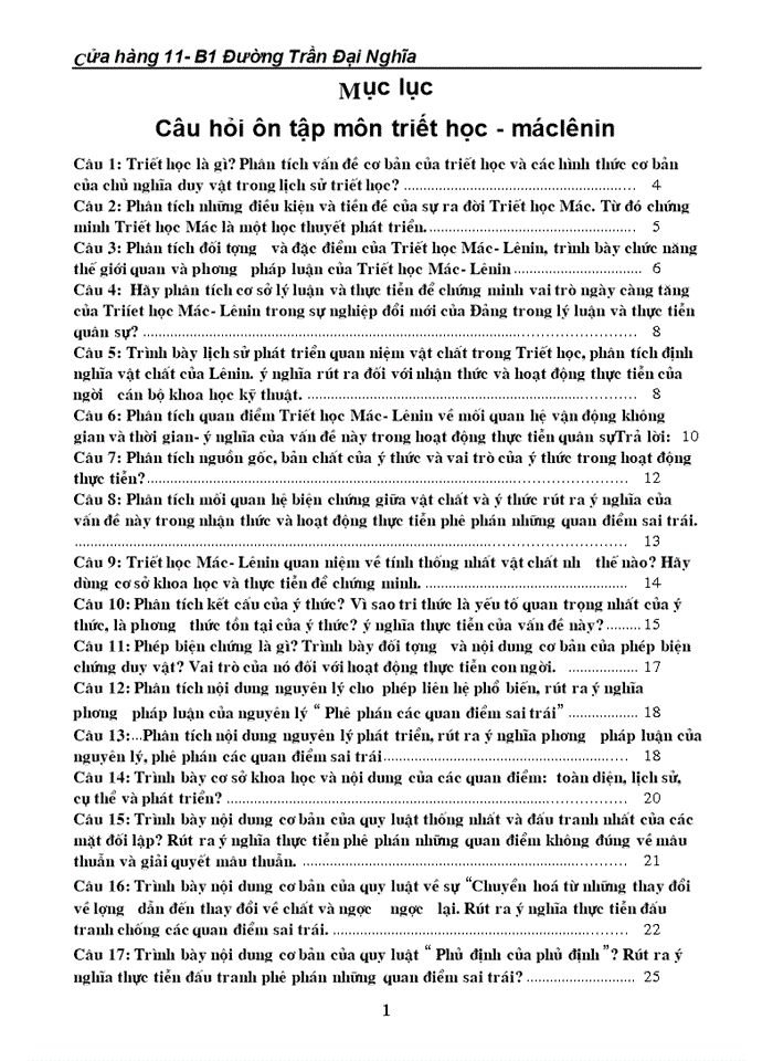 image for page Câu hỏi ôn tập môn triết học - máclênin