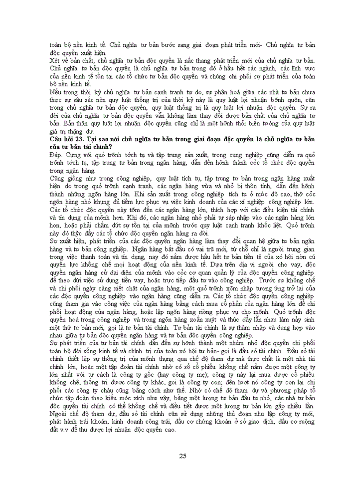 image for page 25 CÂU HỎI-TRẢ LỜI PHẦN KINH TẾ CHÍNH TRỊ NĂM