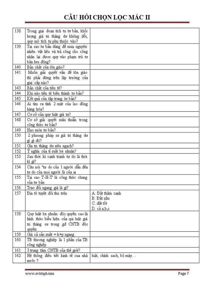 image for page CÂU HỎI CHỌN LỌC MÁC II