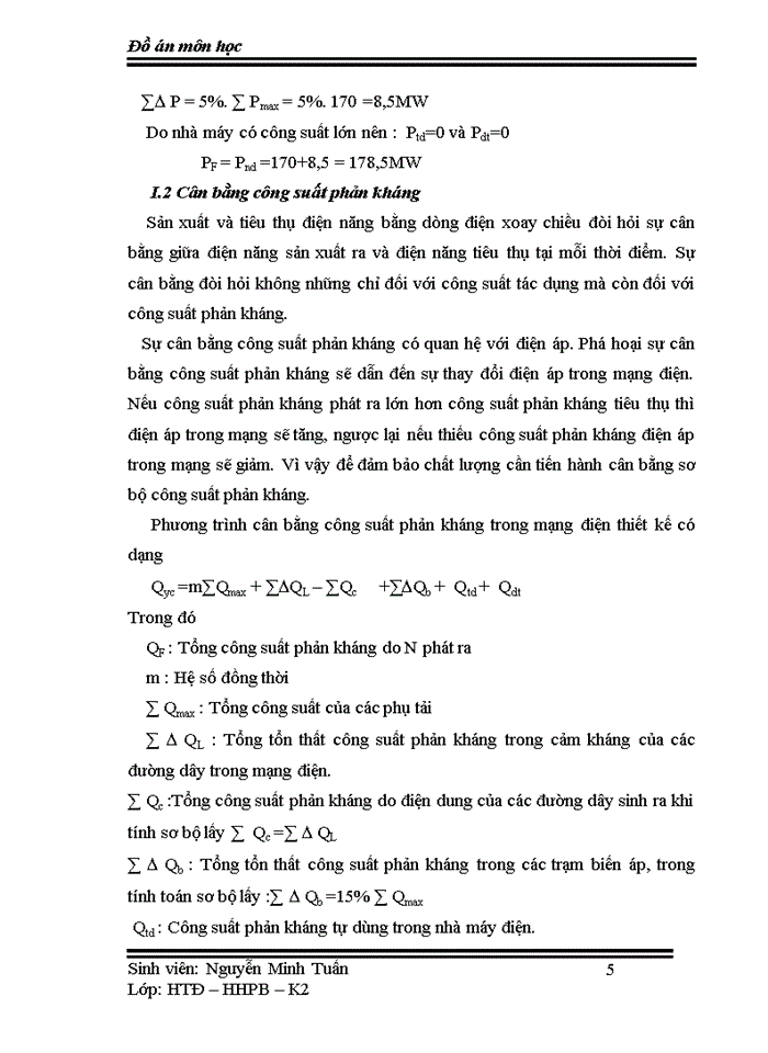 image for page Thiết kế đồ án về mạng lưới điện khu vực