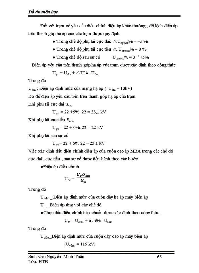 image for page Thiết kế đồ án về mạng lưới điện khu vực