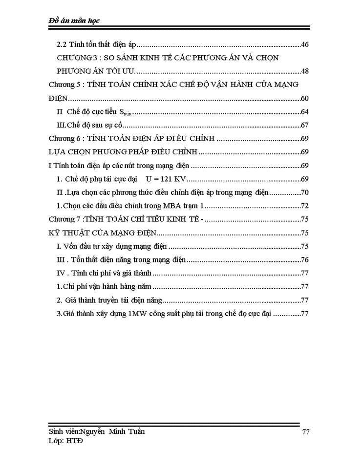 image for page Thiết kế đồ án về mạng lưới điện khu vực