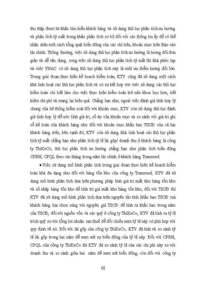 image for page Vận dụng thủ tục phân tích trong kiểm toán Báo cáo tài chính do công ty Trách nhiệm hữu hạn Kiểm toán quốc gia Việt nam thực hiện