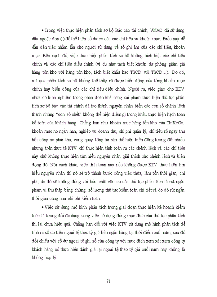 image for page Vận dụng thủ tục phân tích trong kiểm toán Báo cáo tài chính do công ty Trách nhiệm hữu hạn Kiểm toán quốc gia Việt nam thực hiện