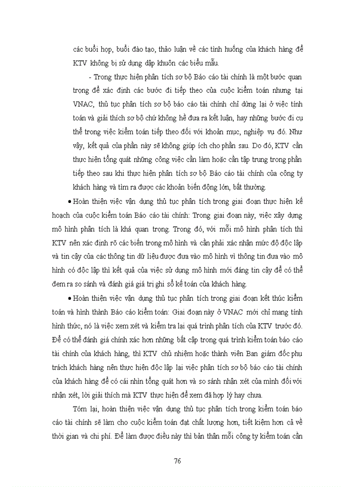 image for page Vận dụng thủ tục phân tích trong kiểm toán Báo cáo tài chính do công ty Trách nhiệm hữu hạn Kiểm toán quốc gia Việt nam thực hiện