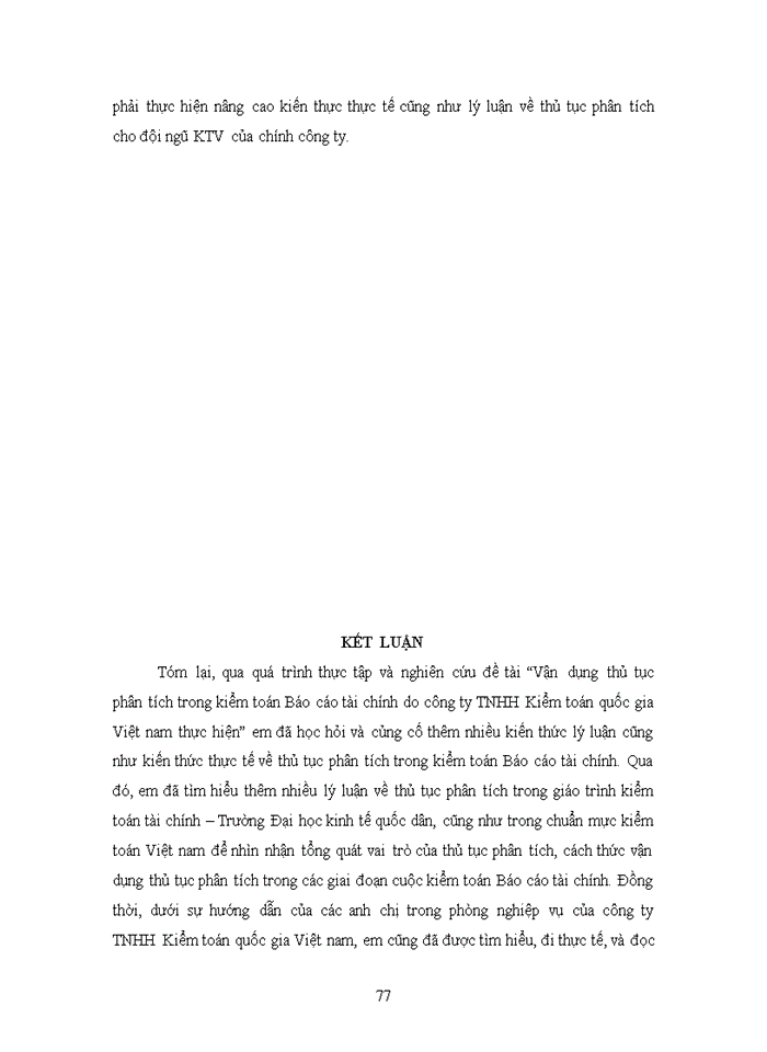 image for page Vận dụng thủ tục phân tích trong kiểm toán Báo cáo tài chính do công ty Trách nhiệm hữu hạn Kiểm toán quốc gia Việt nam thực hiện