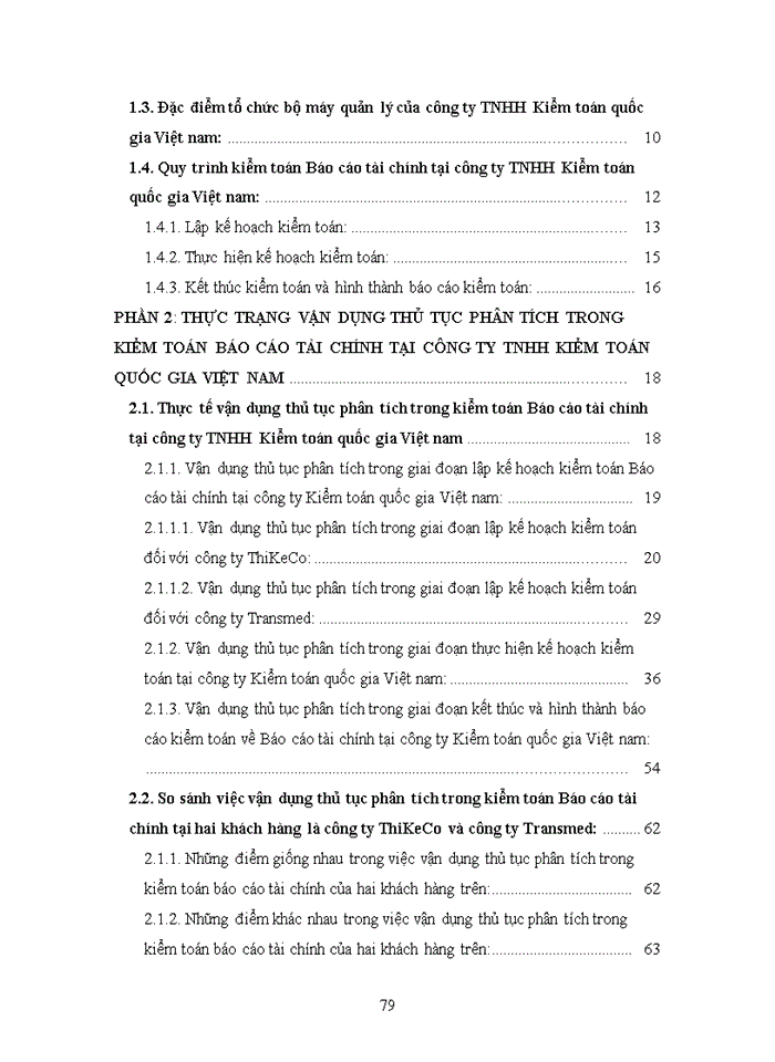 image for page Vận dụng thủ tục phân tích trong kiểm toán Báo cáo tài chính do công ty Trách nhiệm hữu hạn Kiểm toán quốc gia Việt nam thực hiện