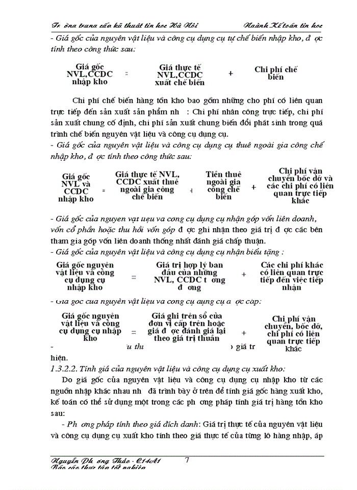 image for page Kế toán nguyên vật liệu và công cụ dụng cụ