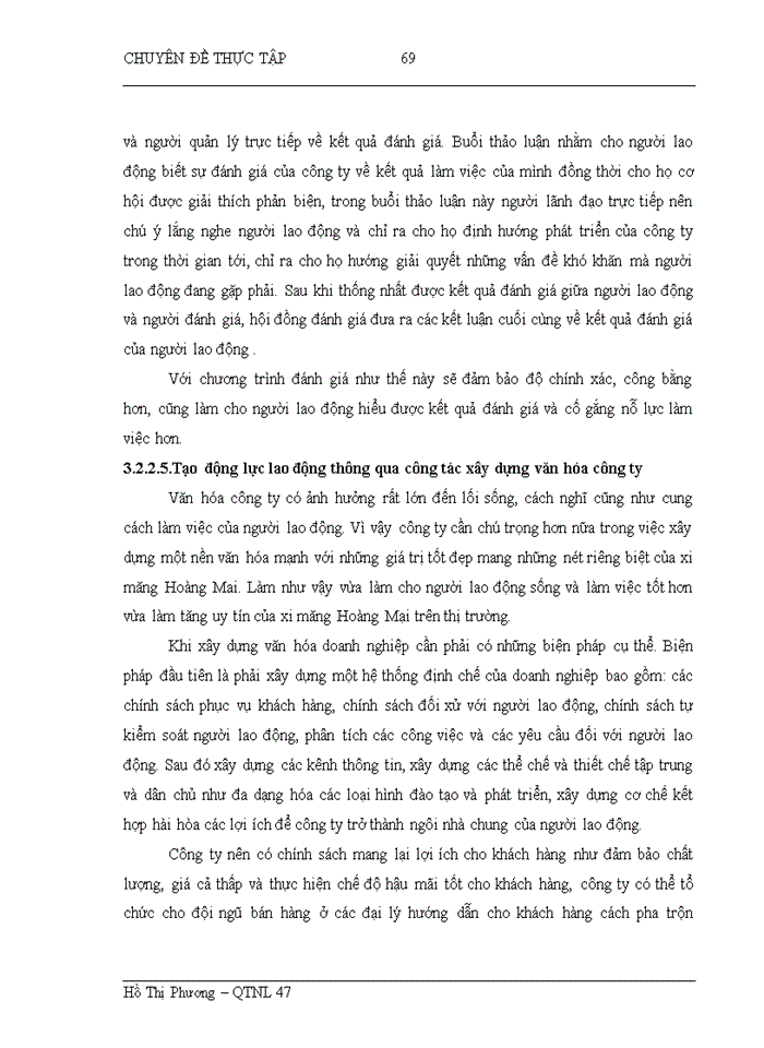 image for page Hoàn thiện công tác tạo động lực cho người lao động tại Công ty cổ phần xi măng Hoàng Mai