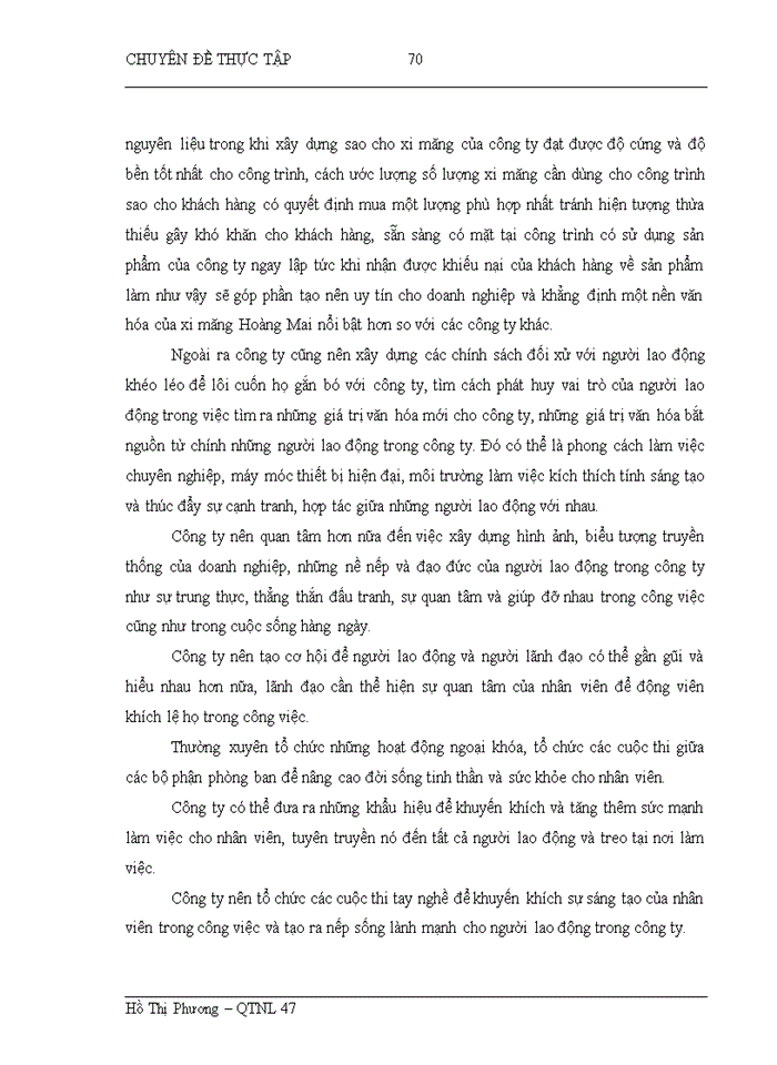 image for page Hoàn thiện công tác tạo động lực cho người lao động tại Công ty cổ phần xi măng Hoàng Mai