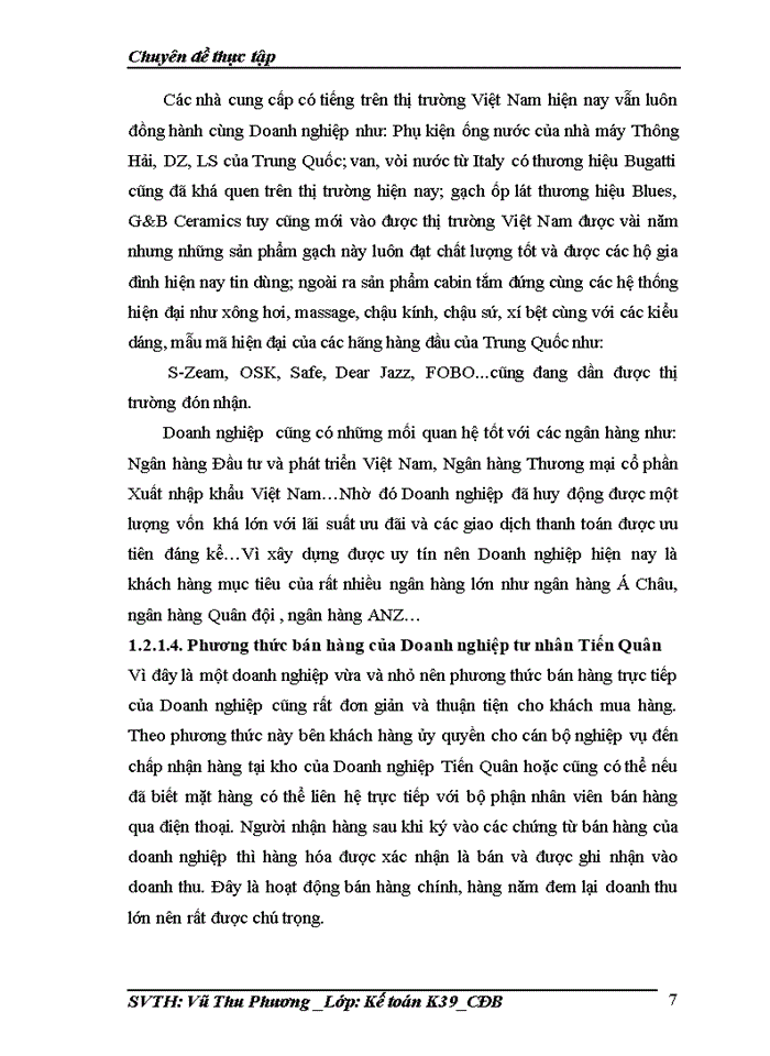 image for page Hoàn thiện kế toán bán hàng và xác định kết quả tại Doanh nghiệp tư nhân Tiến Quân