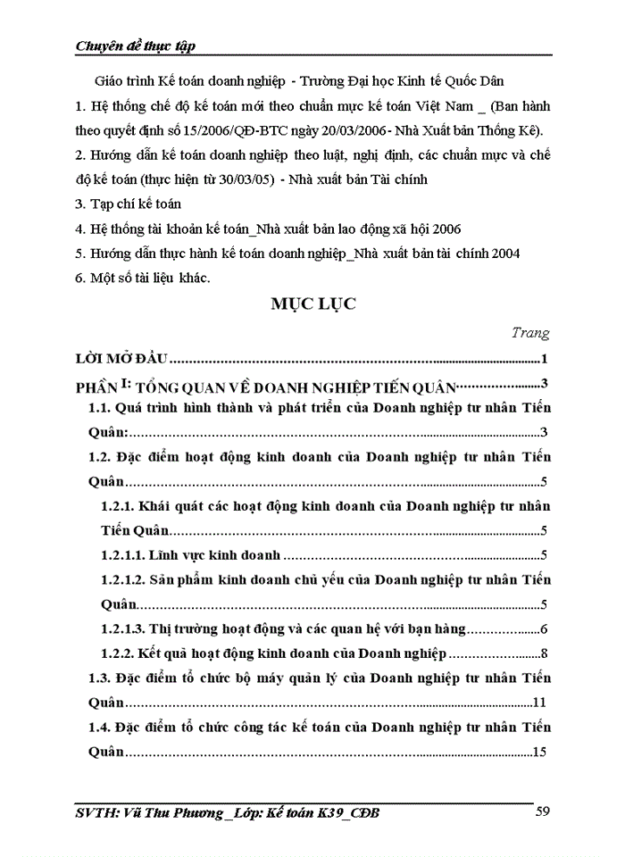 image for page Hoàn thiện kế toán bán hàng và xác định kết quả tại Doanh nghiệp tư nhân Tiến Quân