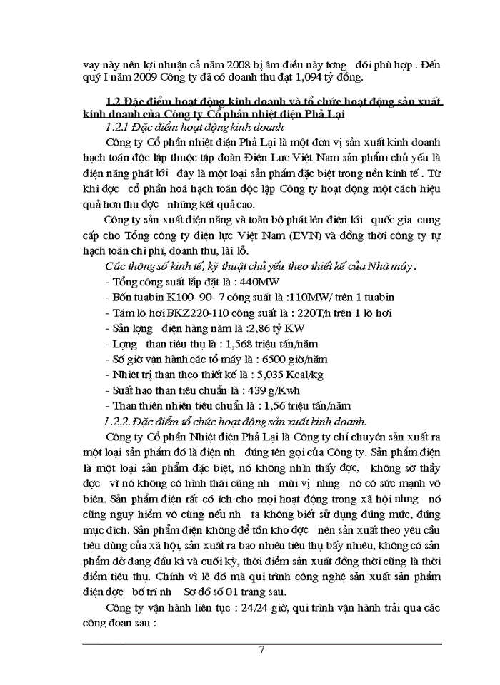 image for page Báo cáo tổng hợp Tổng quan về công ty cổ phần nhiệt điện Phả Lại