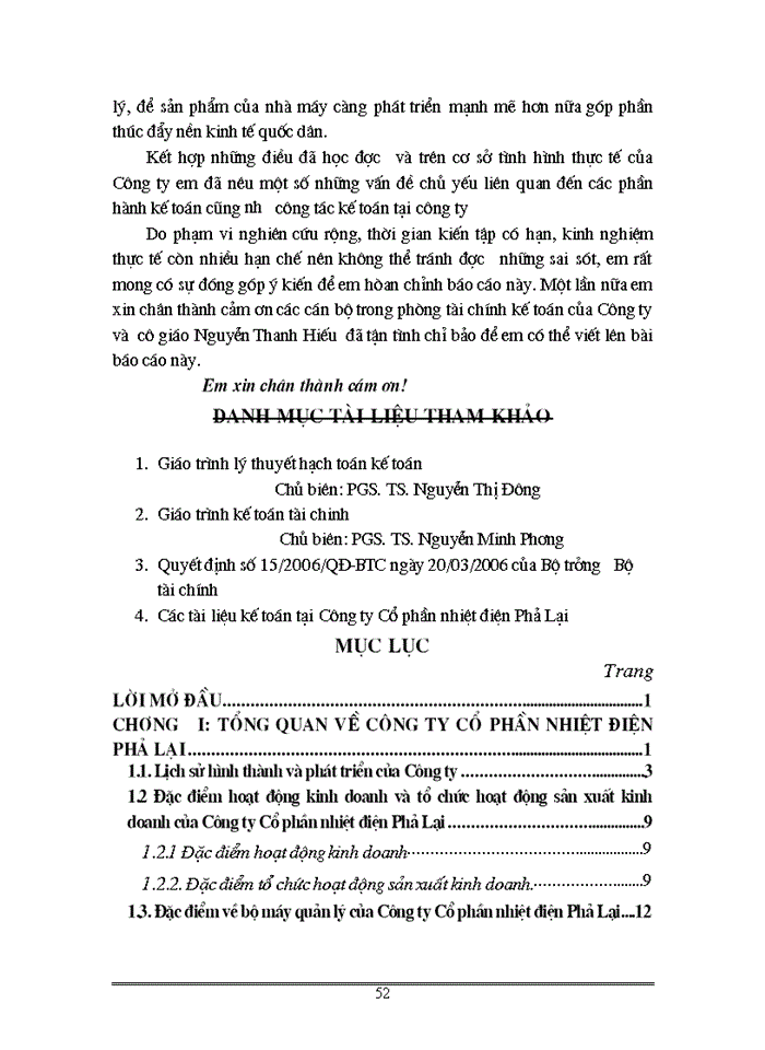 image for page Báo cáo tổng hợp Tổng quan về công ty cổ phần nhiệt điện Phả Lại