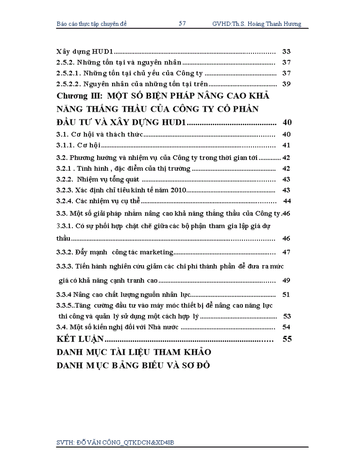 image for page Báo cáo Giải pháp nâng cao khả năng thắng thầu của Công ty Cổ phần Đầu tư và Xây dựng HUD1