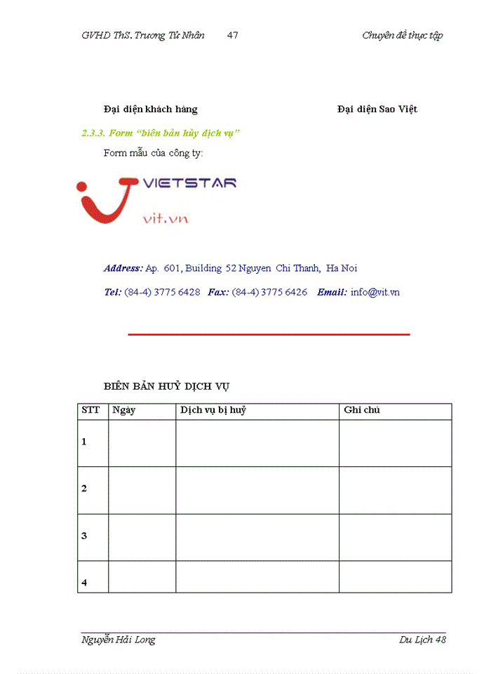 image for page Hoàn thiện quy trình điều hành chương trình du lịch nội địa tại công ty Đầu tư và Du lịch Sao Việt